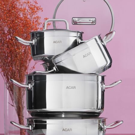 MERKÜR 8 PARÇA ÇELİK TENCERE SETİ