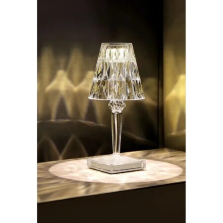 KRİSTAL ABAJUR LED KUMANDALI VE DOKUNMATİK MASA LAMBASI