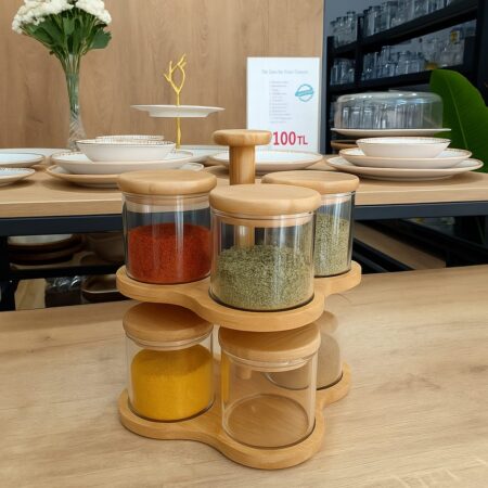 DÖNER STANDLI VAKUM KAPAK CAM BAHARATLIK SETİ