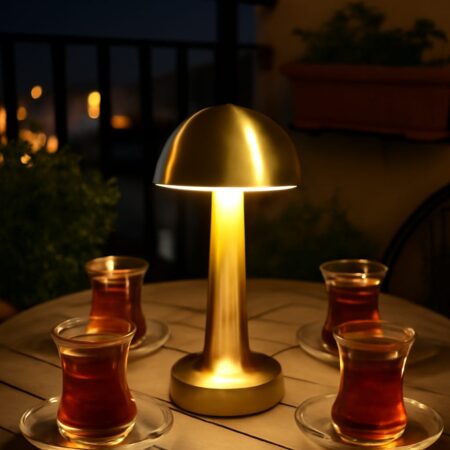 ŞARJLI DOKUNMATİK MANTAR LAMBA GOLD