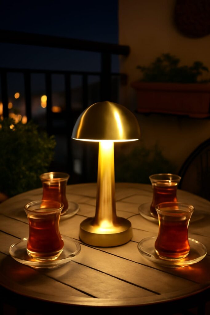ŞARJLI DOKUNMATİK MANTAR LAMBA GOLD