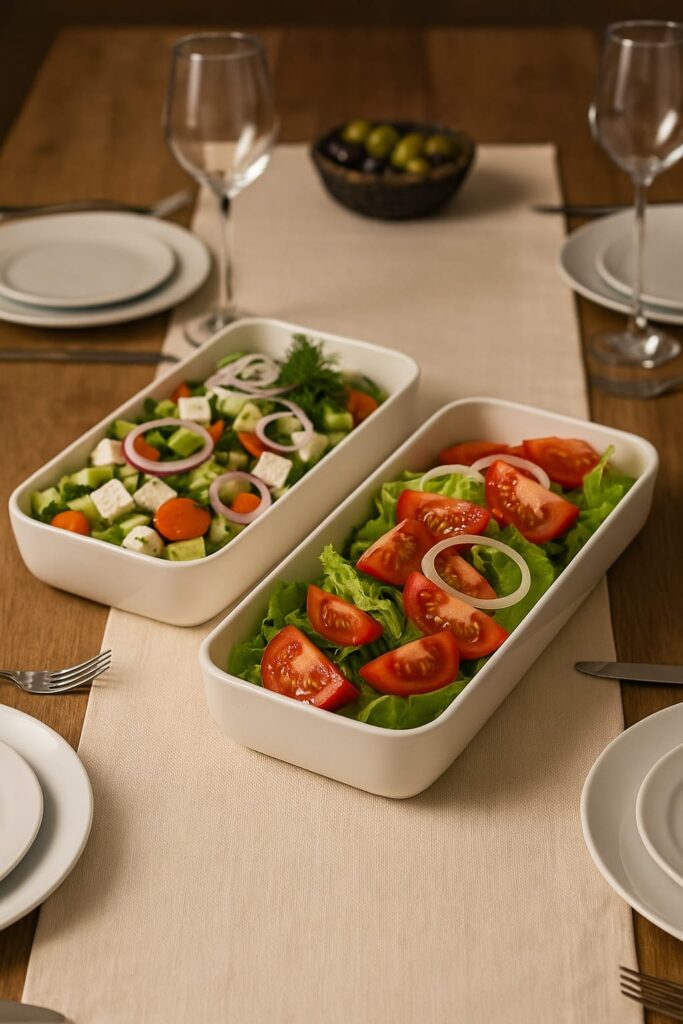 DİKDÖRTGEN BÜYÜK BOY PORSELEN ÇOK AMAÇLI SALATA KASE