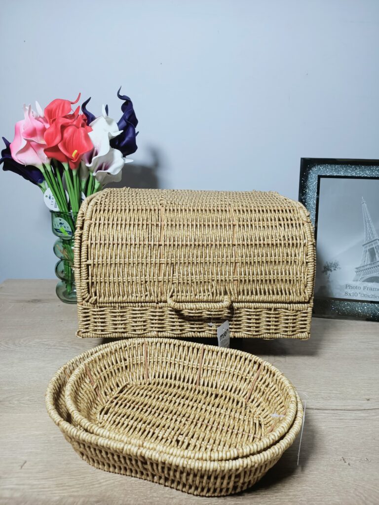 3 PARÇA RATTAN EKMEKLİK - SEPET