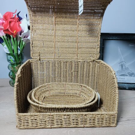 3 PARÇA RATTAN EKMEKLİK - SEPET — ikinci görsel