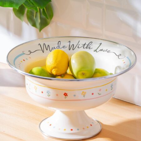 With Love Emaye Ayaklı Meyvelik - 28 cm