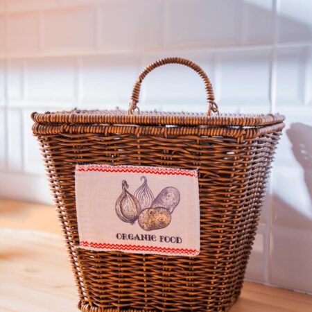 RATTAN KAPAKLI HASIR PATATES & SOĞAN SEPETİ