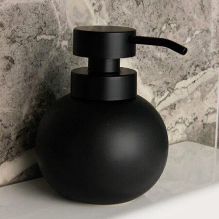 PORSELEN SİYAH TOMBUL SIVI SABUNLUK VE DETERJANLIK