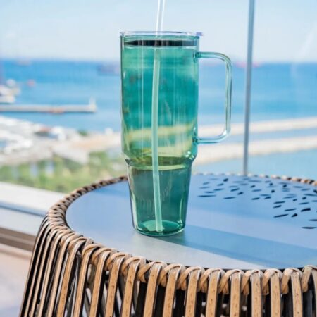 PİPETLİ CAM MATARA - 1000 ML