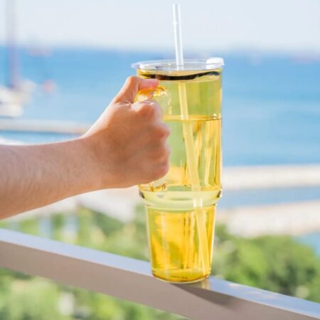 PİPETLİ CAM MATARA - 1000 ML