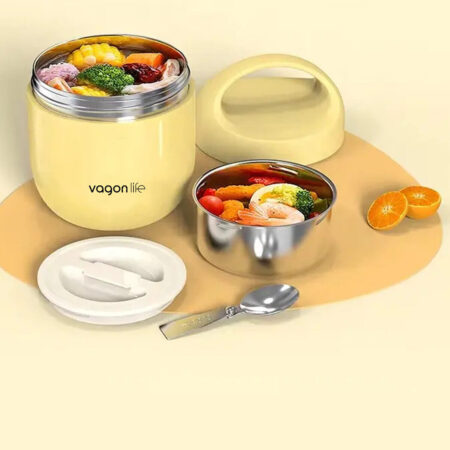 ÇELİK YEMEK TERMOSU ISI YALITIMLI KASELİ 1.2LT SIZDIRMAZ VAKUMLU KAP TAŞIMA KULPLU