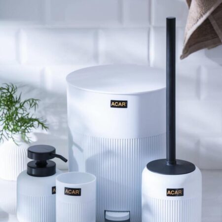 AKRİLİK 5 PARÇA BANYO SETİ - BEYAZ