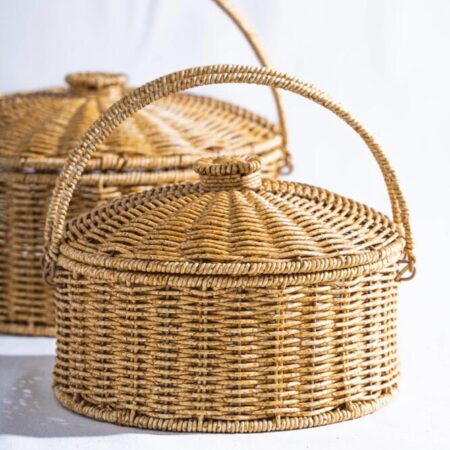 2 Lİ KAPAKLI RATTAN SEPET SETİ — ikinci görsel