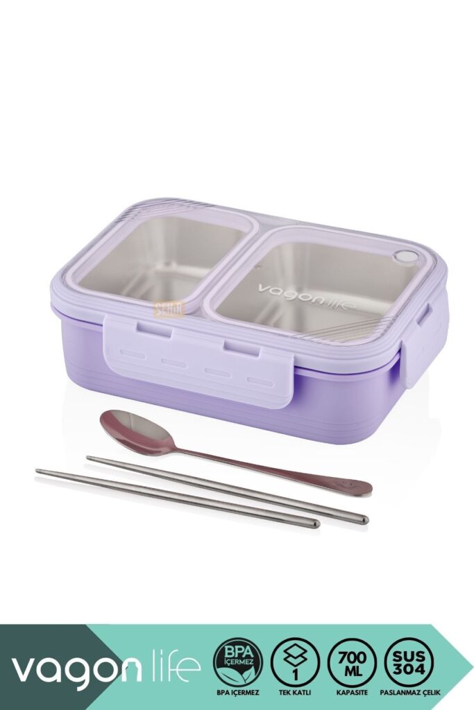 700ML LUNCHBOX YENİ KOLEKSİYON TEK KATLI 2 BÖLMELİ ÇELİK SEFER TASI YEMEK KUTUSU
