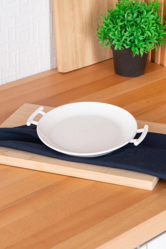 BİANCO PERLA YUVARLAK KULPLU SERVİS TABAK - 29 CM