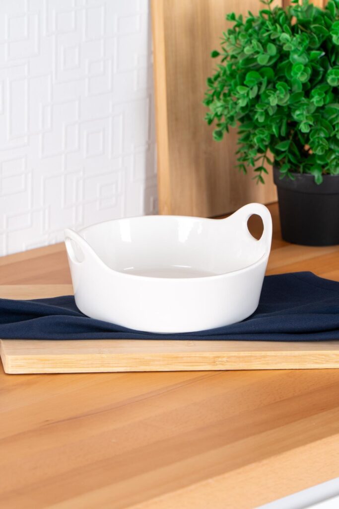 BİANCO PERLA OVAL KULPLU KASE - 21 CM
