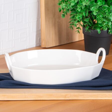 HEXAGON ART OVAL KULPLU KASE - 26 CM