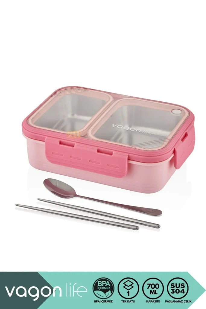 700ML LUNCHBOX YENİ KOLEKSİYON TEK KATLI 2 BÖLMELİ ÇELİK SEFER TASI YEMEK KUTUSU