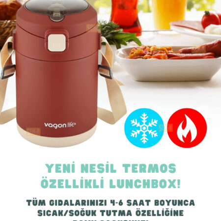 1800ML LUNCHBOX YENİ KOLEKSİYON 2 KASELİ 4-6SAAT TERMOS ÖZELLİKLİ ÇELİK SEFERTASI YEMEK KUTUSU — ikinci görsel