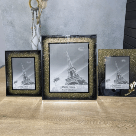 3LÜ DEKORATİF CAM ÇERCEVE SETİ GOLD