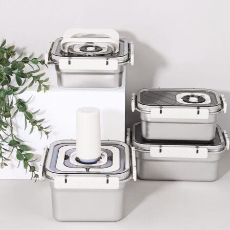 VAKUM MAKİNELİ PASLANMAZ ÇELİK VAKUMLU SAKLAMA SETİ