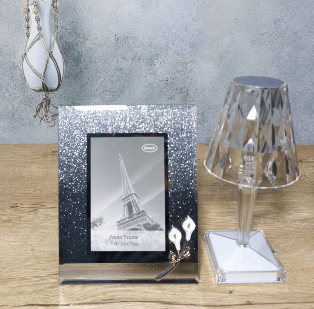 DEKORATİF CAM ÇERCEVE 10*15 CM GÜMÜŞ