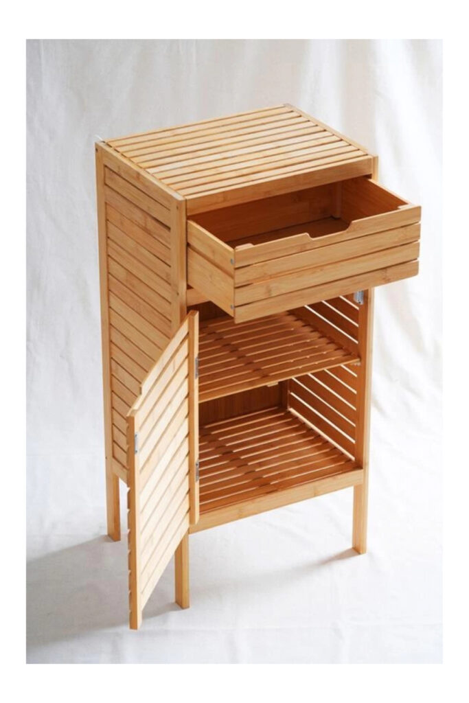 BAMBU ÇEKMECELİ BANYO DOLABI