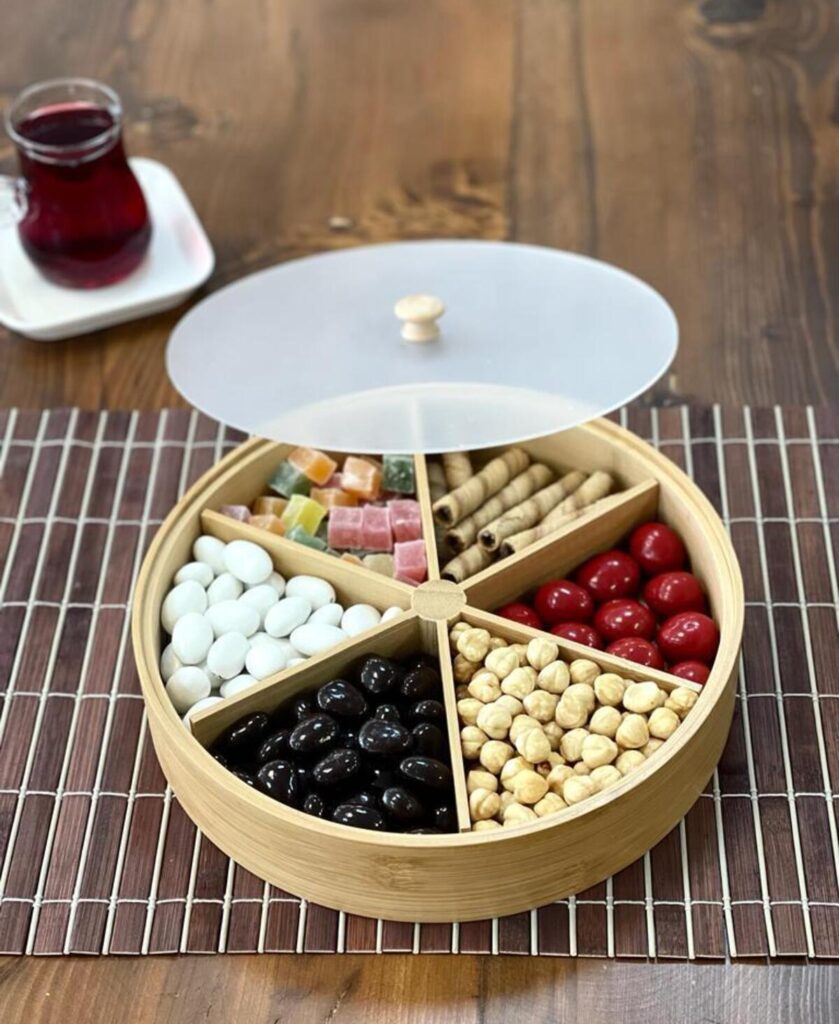 BAMBU 6 LI BÖLMELİ ÇEREZLİK SUNUMLUK