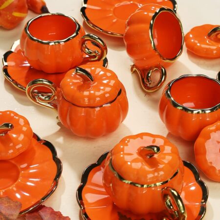 KABAK PORSELEN KAPAKLI KAHVE FİNCAN TAKIMI