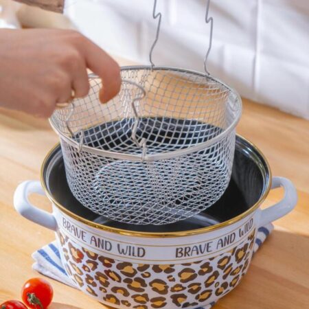 İNDÜKSİYON UYUMLU EMAYE 22 CM KIZARTMA TENCERESİ — ikinci görsel