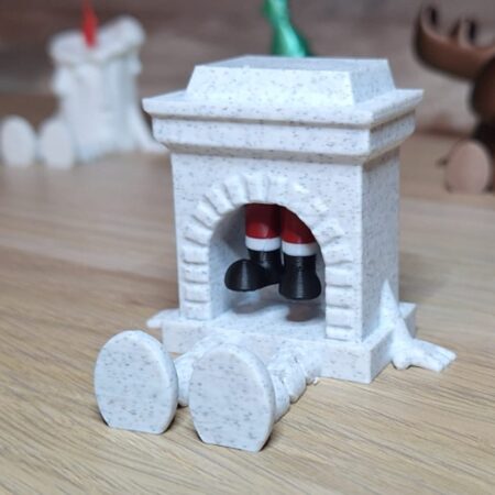 HAREKETLİ AYAKLI YILBAŞI ŞÖMİNE NOEL BABA