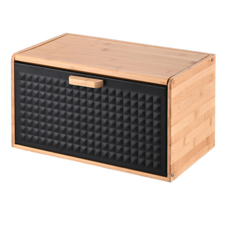 SİYAH PANE BAMBU EKMEK DOLABI