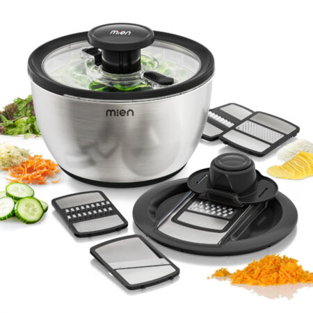 ÇOK AMAÇLI ÇELİK SALATA KURUTUCU & RENDE SETİ