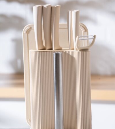 8 PARÇA STANDLI KESME TAHTASI VE BIÇAK SETI