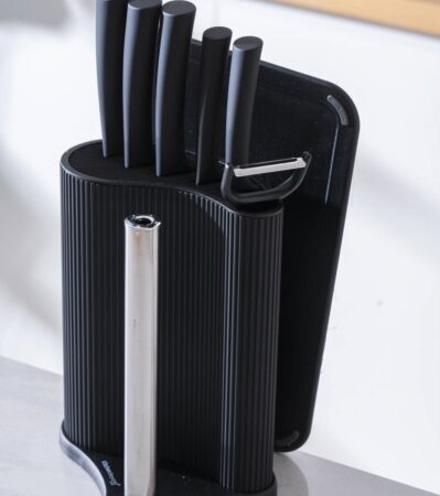 8 PARÇA STANDLI KESME TAHTASI VE BIÇAK SETI