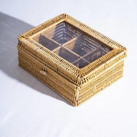 RATTAN KAPAKLI HASIR ORGANİZER - 30 CM