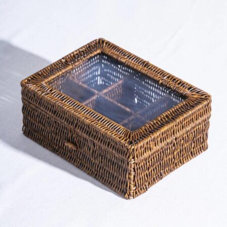 RATTAN KAPAKLI HASIR ORGANİZER - 30 CM