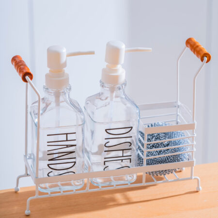 METAL STANDLI İKILI SIVI SABUNLUK - 500 ML