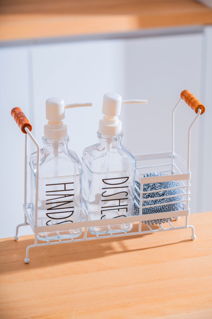 METAL STANDLI İKILI SIVI SABUNLUK - 500 ML