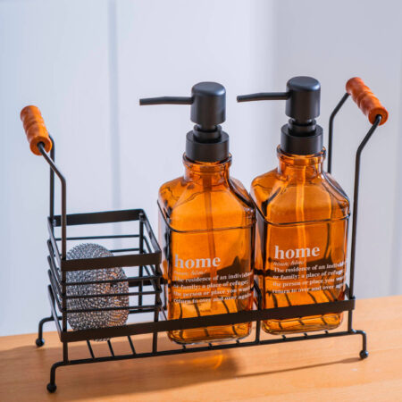 METAL STANDLI İKILI SIVI SABUNLUK - 500 ML