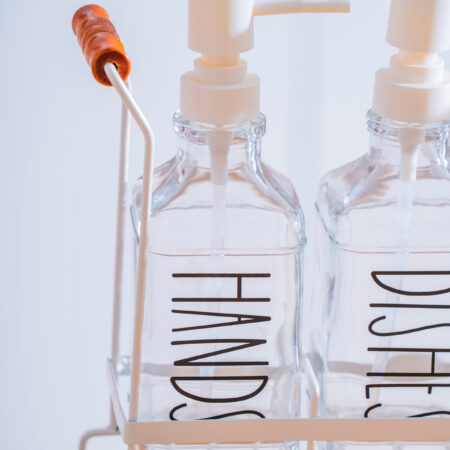 METAL STANDLI İKILI SIVI SABUNLUK - 500 ML — ikinci görsel