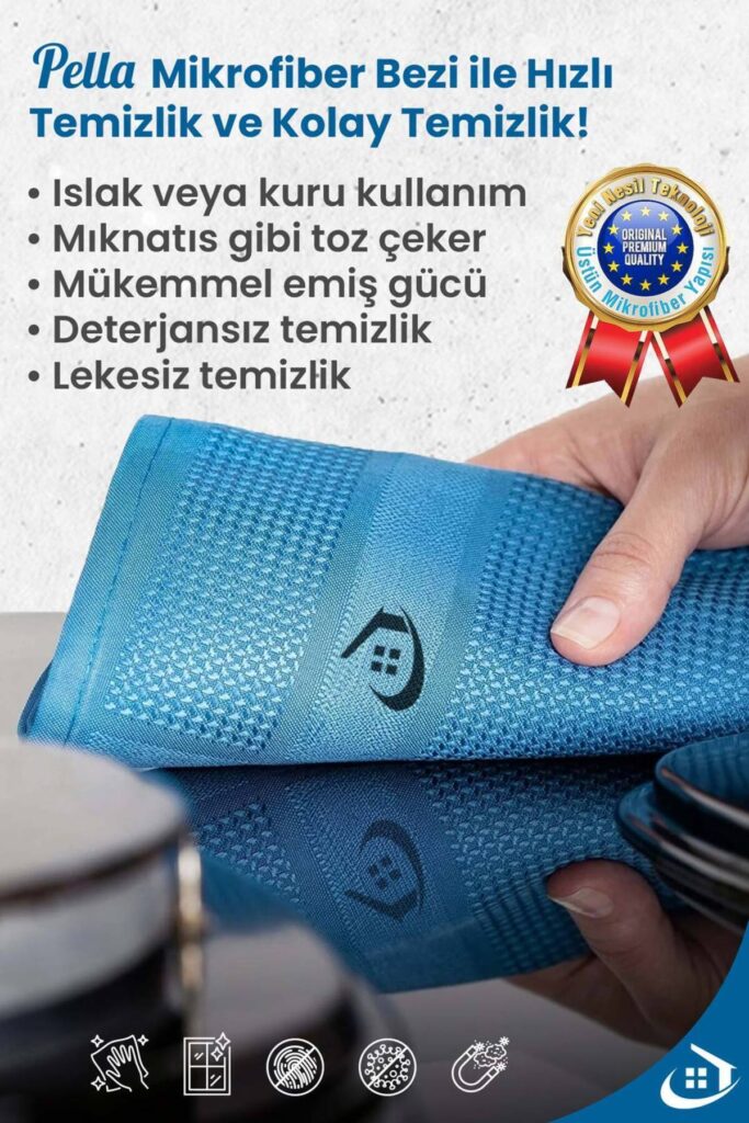 PELLA SIHIRLI BEZ MIKROFIBER TEMIZLIK BEZI 3'LÜ PAKET