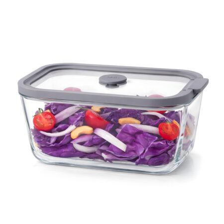 GRİ KAPAKLI CAM SAKLAMA KABI 1380ML