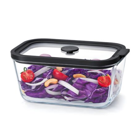 SİYAH KAPAKLI CAM SAKLAMA KABI 1380ML