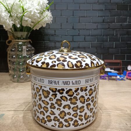 LEOPAR DESEN EMAYE KULPLU BAKRAÇ