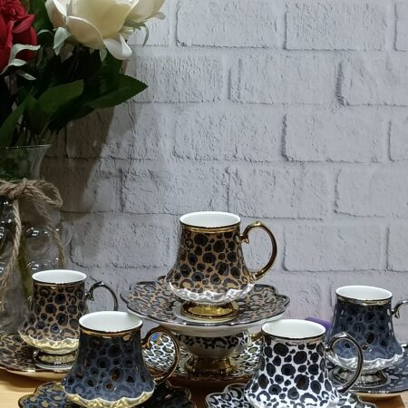 LEOPAR DESEN PORSELEN FİNCAN TAKIMI