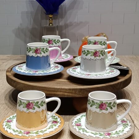 FLOWER RENKLİ PORSELEN FİNCAN TAKIMI