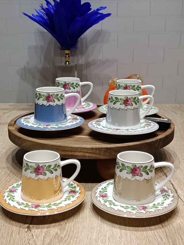 FLOWER RENKLİ PORSELEN FİNCAN TAKIMI