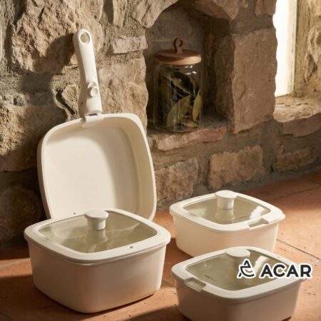 KARE SERAMİK KAPLAMA ÇIKARILABİLİR KULP TENCERE SETİ