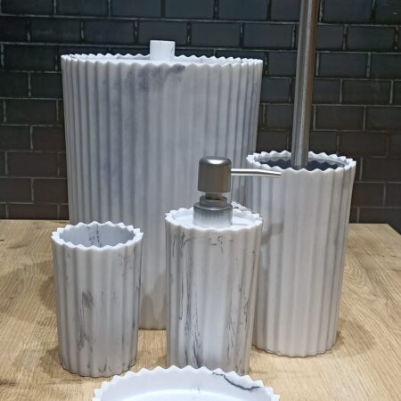 5 PARÇA MERMER DESEN BANYO SET