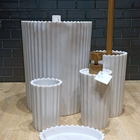 5 PARÇA MERMER DESEN BANYO SET